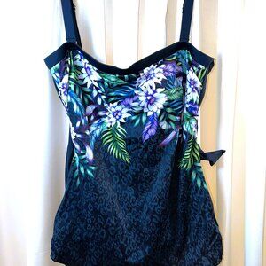New w/o Tags Women's Maxine of Hollywood 1-Piece Size 22W Floral Dress Swimsuit
